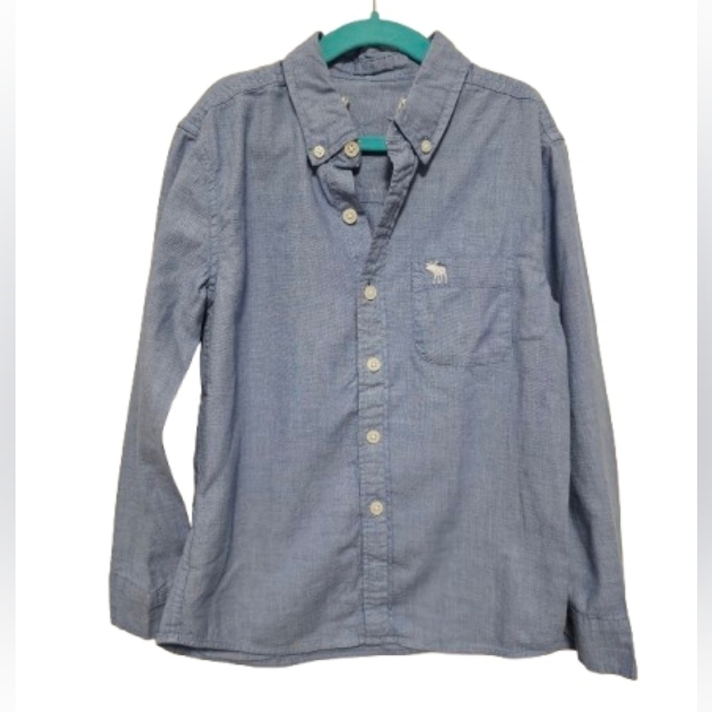 abercrombie kids Blue Button-Down Shirt boys size 7/8 *Tag cut out